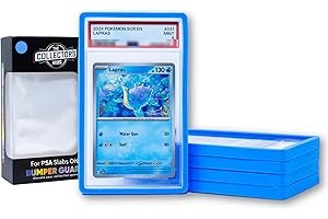 THE COLLECTOR'S HUBS 5 x Bumper Guards for PSA Slabs ONLY – Blue | PSA Slab Guard | Easy Fit for Better Shock Absorption | PSA Slab Bumper | PSA Slab Protectors Blue - Pack of 5