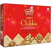 Jabsons - Assorted Chikki Premium Sweets (400g), (Peanuts, Sesame, Cashew, Almond, Coconut Brittle)
