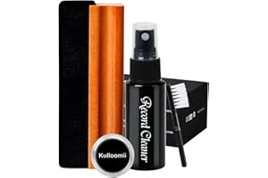 Vinyl Record Cleaning Kit - 4 in 1 Includes XL Soft Anti-Static Velvet Record Brush, Stylus Gel, Alcohol-Free Cleaning Soluti