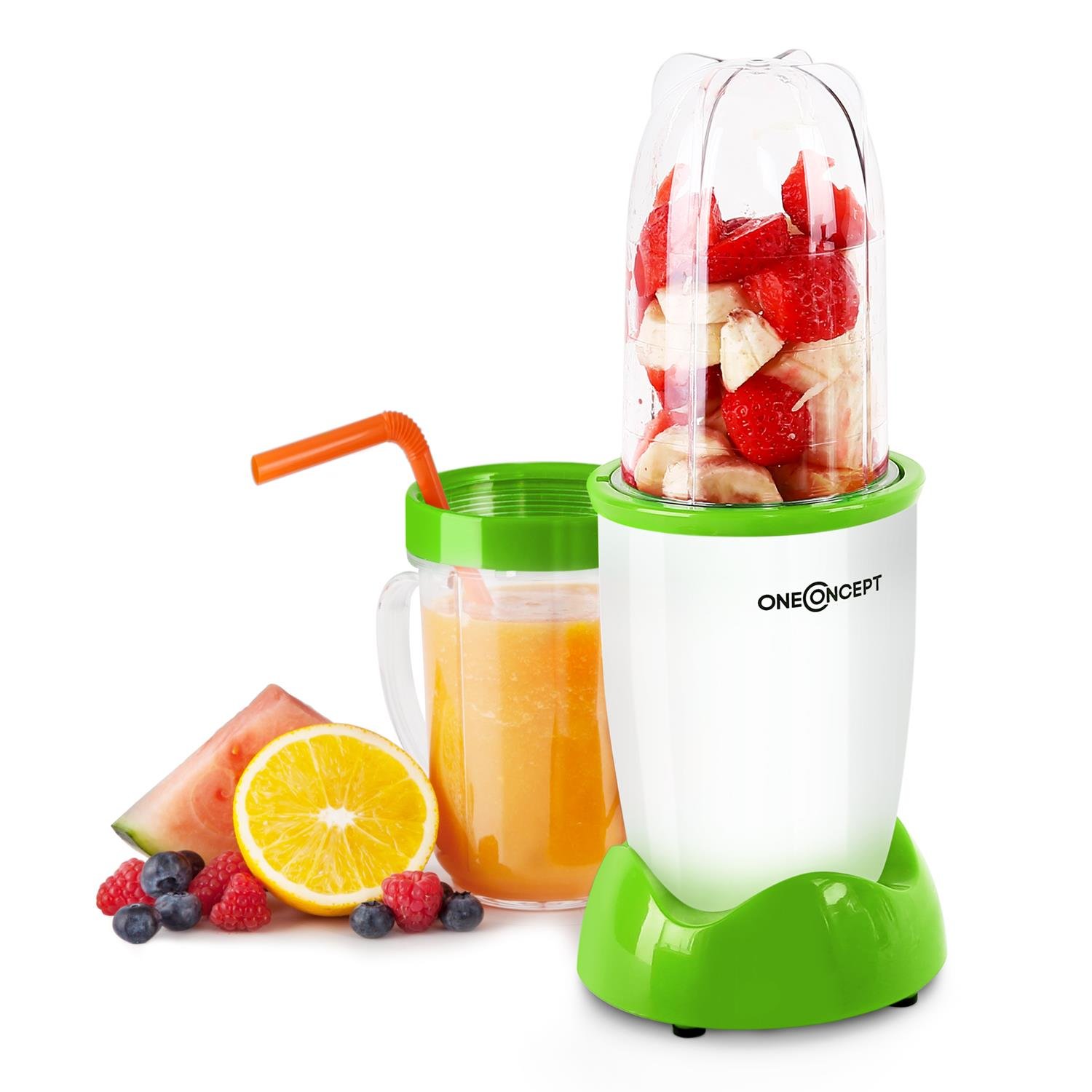 oneConcept Smoothy batidora licuadora (350 W, 4 recipientes, vaso ...