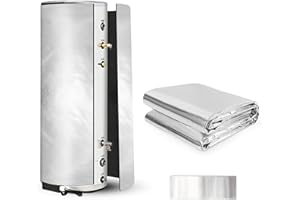 YIBOBO Upgraded Water Heater Insulation Blanket 76"x48", Pre-Oxidized Fiber for Energy Savings, Soft Tight Fit, Easy to Cut & Install, with 25.5" Round Top Spacer & 16FT Foil Tape, Fits 40-80 Gallon Tanks