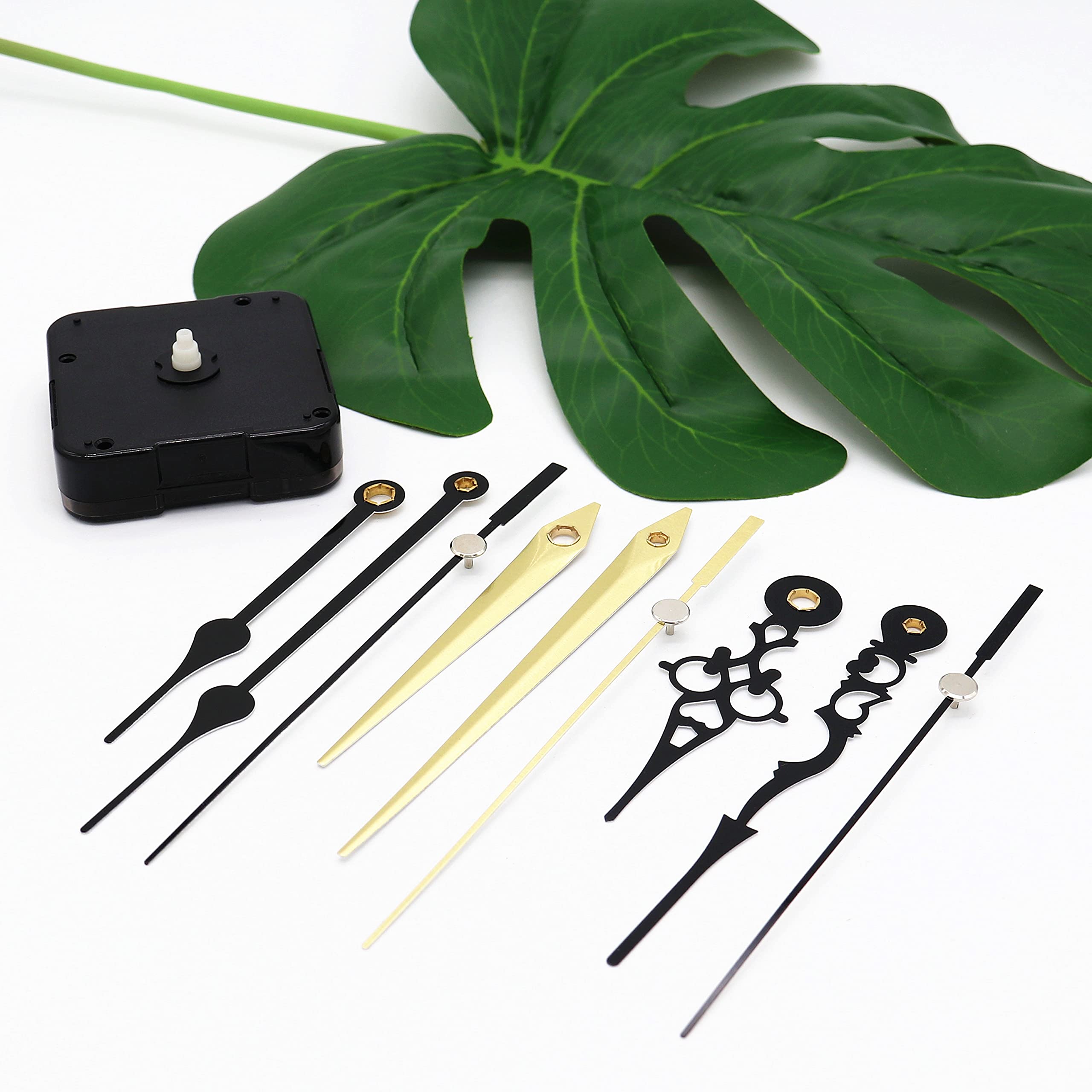 TIKROUND Youngtown 12888 Snap in Type 4.5mm Hour Shaft Length Continuous Sweep Non Threaded Quartz Clock Movement 8mm Total Shaft Length (A Hands).