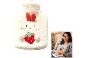 Hot Water Bottle with Plush Cover and Removable Hot Cold Pack PVC 500kg Pressure-Tested Leakproof Design for Pain Relief Cram