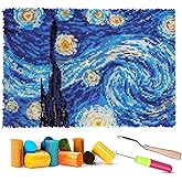 Puzamen Latch Hook Rugs Kits for Adults Beginners, 16 * 24inch Large Latch Hook Rug Making Kit with Precut Yarns Coded Canvas