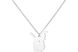 Yiyang State Necklace Pendant Country Map Pendant Charm Jewelry Gift for Women Teens