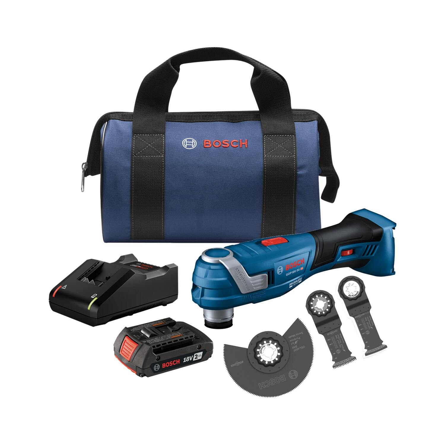 Photo 1 of BOSCH GOP18V-34B12 18V Brushless StarlockPlus® Oscillating Multi-Tool Kit with (1) 2 Ah Standard Power Battery