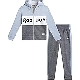 Reebok Toddler Boys Tracksuit Set - 2 Piece Cozy Fleece Zip Up Toddler Sweatshirt Hoodie and Boys Jogger Sweatpants Set