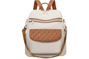 Missnine Backpack Purse for Women, Quilted PU Leather Backpack, Fashion Bookbag, Ladies Travel Work Shoulder Bags