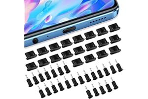 simarro Type C Port Plug Set, 20/25/50Pcs USB C Earphone Hole Dust Cover Caps Type-C Anti Dust Charging Port Plug Silicone Dust Protectors for Laptop Smartphones (25 USB C Plug+25 Earphone Hole Plug)