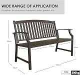 Grand patio Outdoor Bench Dark Brown Aluminum Steel Frame 300kg view 3