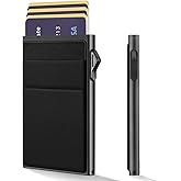 YESIIW Credit Card Holder Wallet for Men RFID Blocking Slim Minimalist Metal Wallet with Money Pocket Contactless Card Protector