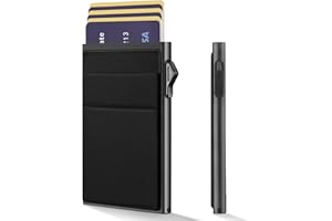 YESIIW Minimalist Pop up Card Holder Wallet for Men RFID Blocking | Slim Business Credit Card Wallet with Money Pocket | Alum