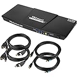TESmart 2 PCs Dual Monitor KVM Switch 4K @60Hz, Support HDCP 2.2, for 2 PCs and 2 Monitors (Black)