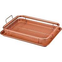 Copper Chef, 2-Piece Non-Stick Bakeware Set for Oven with Crisper Pan and Cookie Sheet, 13 x 9-Inch, N5O4RBL, Copper