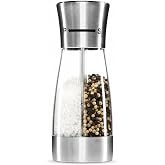 Elegant Dual Salt &amp; Pepper Grinder by Lani Designs Premium Quality 2 in 1 Pepper &amp; Salt Mill Stainless Steel with Acrylic Casing