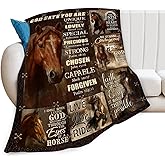 Horse Fleece Blanket Western Running Horses Throw Blankets for Girls Boys Super Soft Warm Flannel Animal Throws Gifts for Men Women Cozy Fuzzy Plush Stuffed Couch Bed Bedding Decor 60"X50"