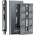 Soleilwear Mini Electric Screwdriver Set, 52 in 1 Precision Electric Screwdriver Cordless with 48 Magnetic Bits, Repair Tool Kit with Tweezers and Pry Bar