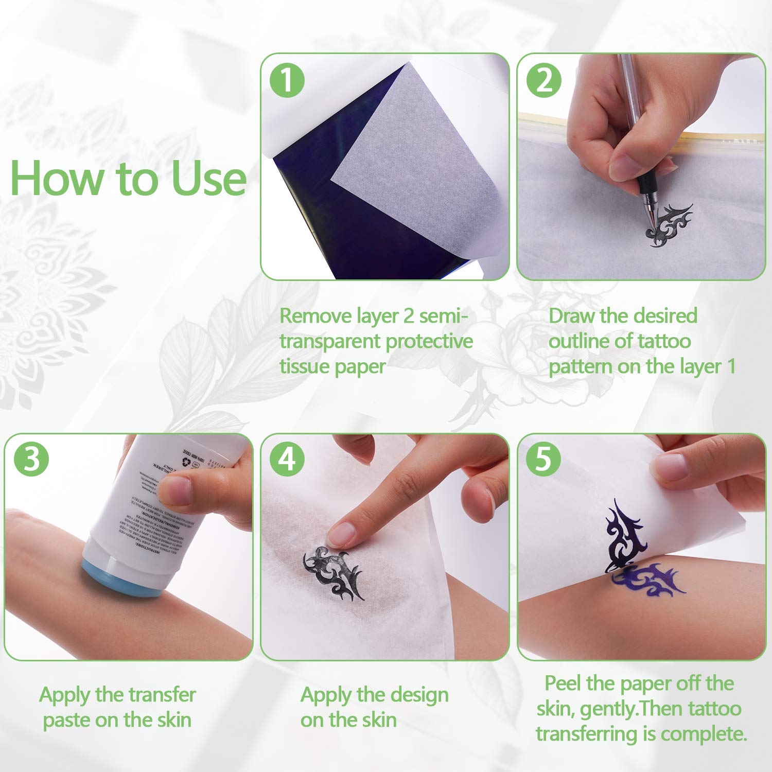 Tattoo Transfer Paper, 35 Sheets Tattoo Stencil Transfer Paper for Tattooing