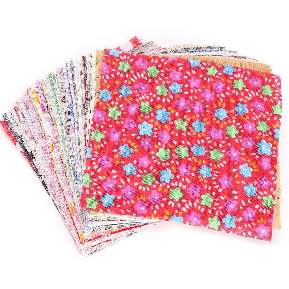 Square Floral Patch Work,100Pcs 10 X 10 Cm Floral Printed Patterns Cotton Fabric Patchwork Clothing Quilting Accessories for Sewing DIY Crafts Handmade Clothing