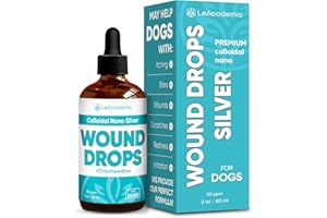 LEACADEMIC Dog Wound Care in Drops | Dog Cone May Be Helpful Here | Silver + Chlorhexidine is a Lifesaver for Skin Irritation, Scratches, Bites, Redness, and Sutures After Surgery | 2 Oz