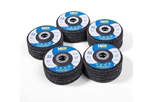 MIDO Professional Abrasive Flap Discs Angle Grinder 25PCS 40 Grit Zirconia Grinder Disc，4.5" x 7/8" Grinding Wheel Flat Type #29