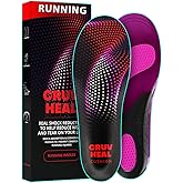 CRUVHEAL Running Insoles Men Women - Athletic Shock Absorbing Gel Insoles - Runner’s Knee - Reduce Muscle Soreness - Plantar Fasciitis - for Sport Shoes (M)
