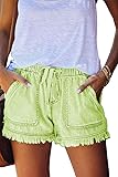 YOCUR Womens Jean Shorts Stretch Waist Light Wash