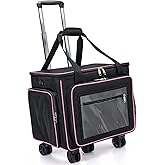 Amythe 2025 Rolling Teacher Tote Bag with 15.6" Laptop Compartment