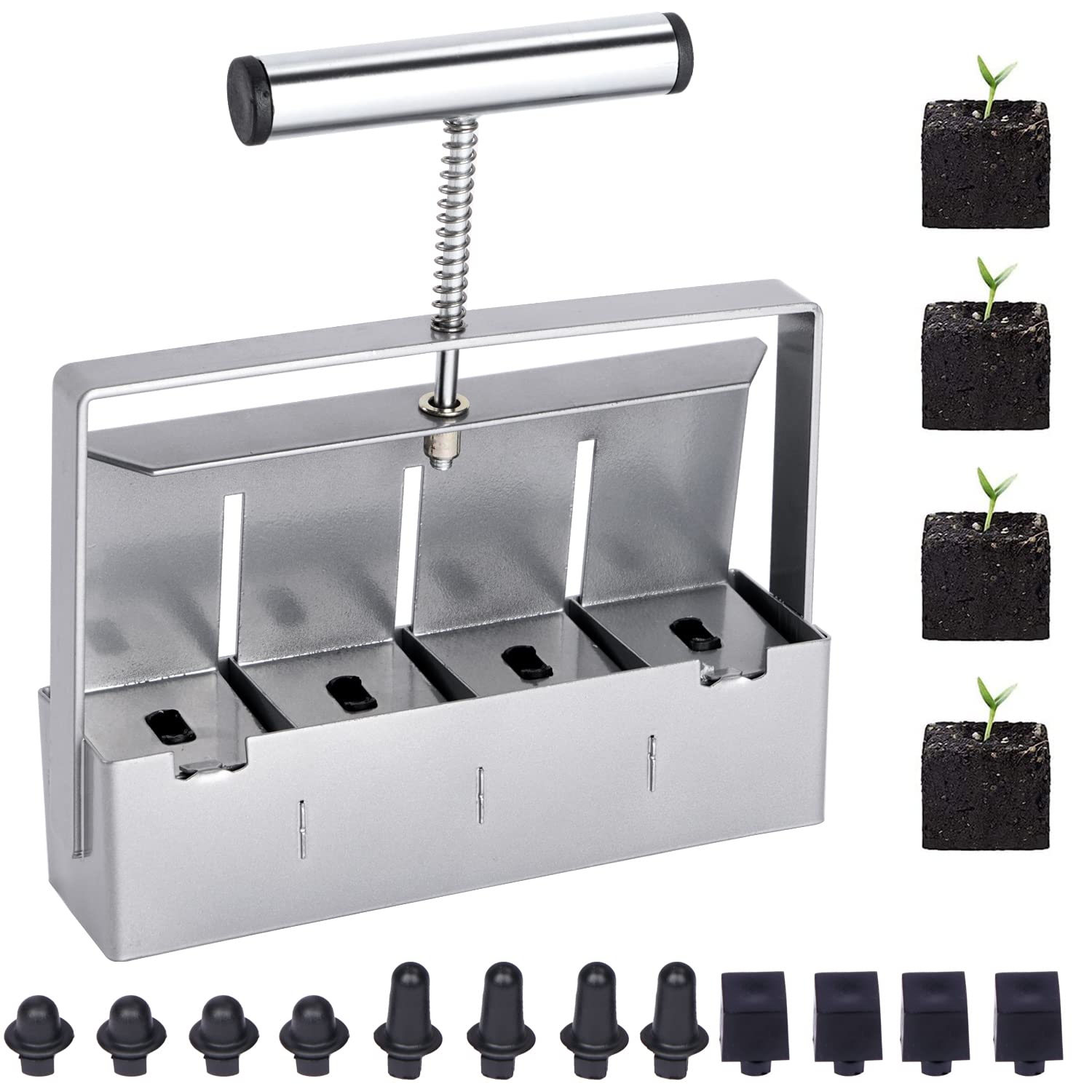 Manual Soil Block Maker Micro Soil Blocker Set 2 Inch Soil Block Soil Blocking Tool For Seed Stater Tray