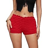 SHENHE Women's Ruffle Shorts Cute Bloomers Low Rise Sexy Y2k Booty Shorts Mini Shorts