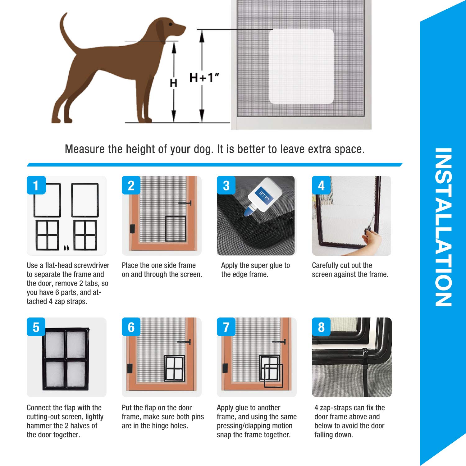 Namsan Automatic Lock/Lockable Pet Screen Door Dog Gate Way