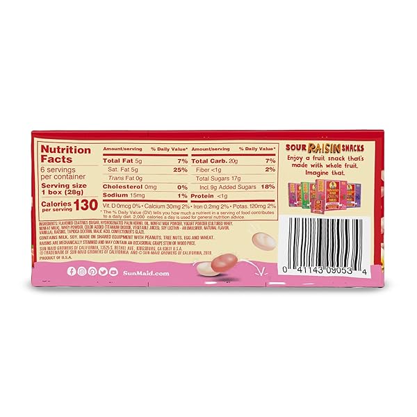 SUN-MAID STRAWBERRY & VANILLA YOGURT COATED RAISINS – (6 PACK) 1 OZ SNACK-SIZE BOX – YOGURT COVERED DRIED FRUIT FOR LUNCHES AND BACK TO SCHOOL SNACKS