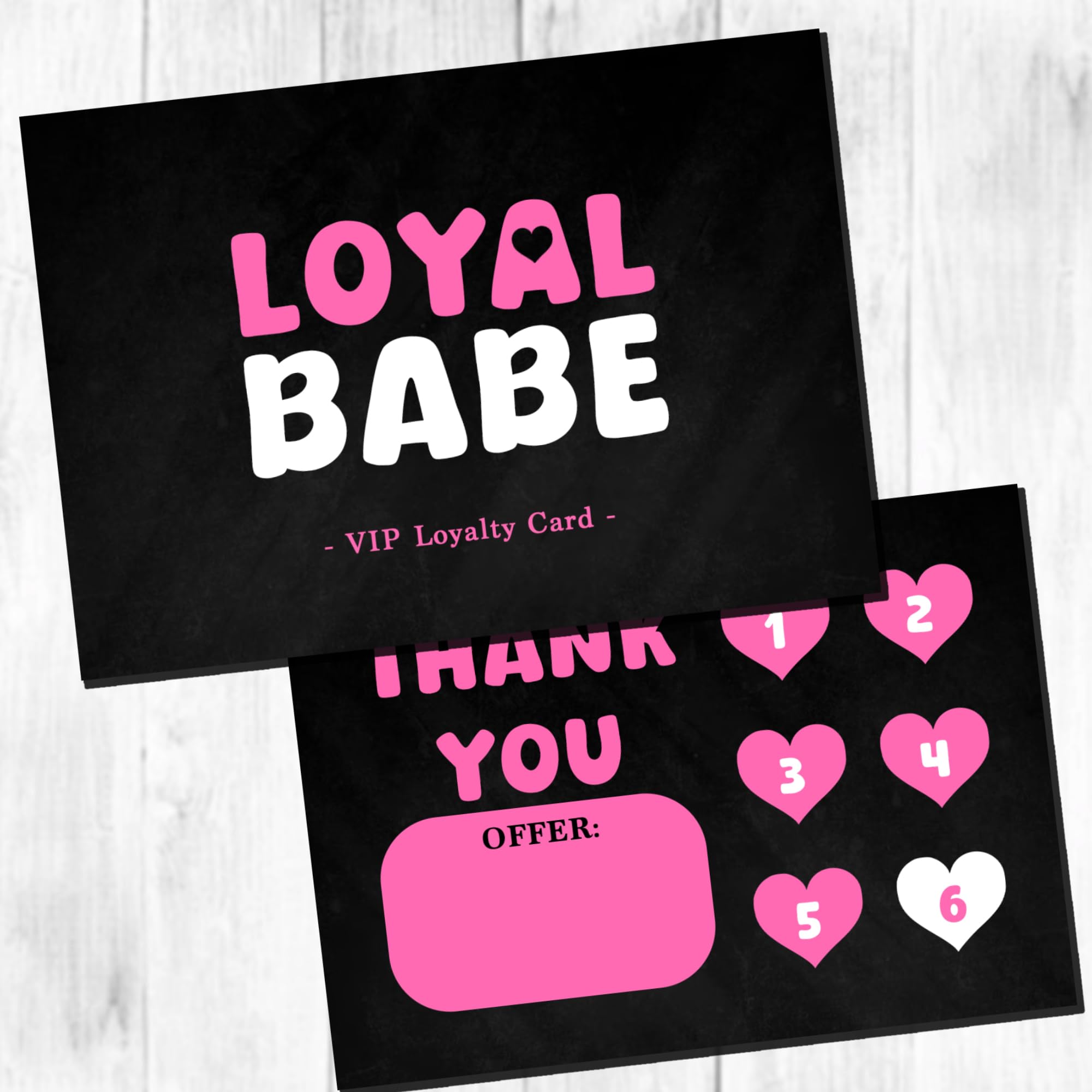 Loyalty Cards Beauty Lashes Nails Business (Pack of 50) (Loyal Babe Double Sided) — image 1