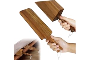 BHNJUTM Bamboo Mattress Lifter Tool for Changing Sheets, Easy Lever-Action Lift & Comfort Grip, Sturdy Wooden Design for Seniors, Caregivers, Housekeepers, Daily Bed Making & Sheet Tucking