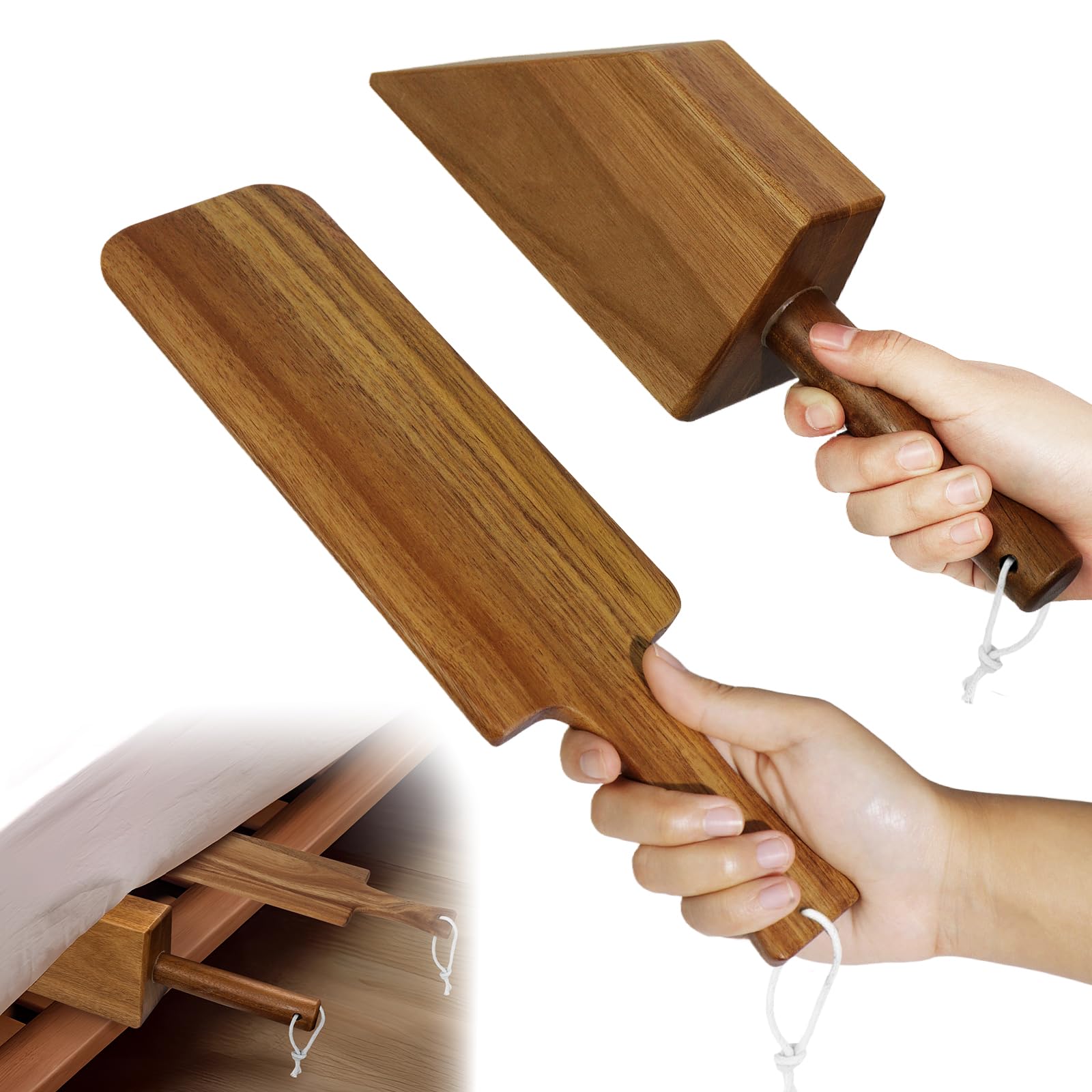 Photo 1 of BHNJUTM Bamboo Mattress Lifter Tool for Changing Sheets, Easy Lever-Action Lift & Comfort Grip, Sturdy Wooden Design for Seniors, Caregivers, Housekeepers, Daily Bed Making & Sheet Tucking