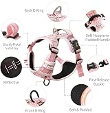 HEELE Large Dog Harness Reflective No Pull Flower Pink Size L view 3