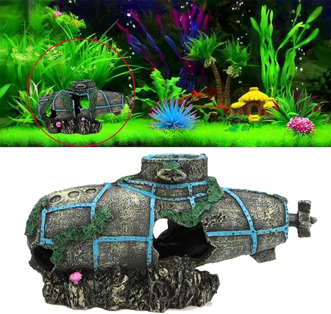 Studyset Aquarium Resin Decorations, MultiHole Resin Fish Tank Aquarium