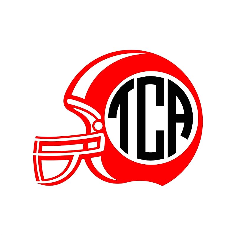 Football Helmet Monogram Vinyl Die Cut Decal Sticker for