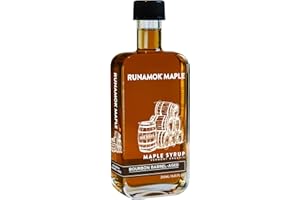 Runamok Organic Bourbon Barrel Aged Maple Syrup - Vermont Maple Syrup, Pure Maple Syrup for Cocktails, Cheese Pairing & Perfect To Be Used As Pancake Syrup, Maple Syrup Organic | 8.45 Fl Oz (250mL)