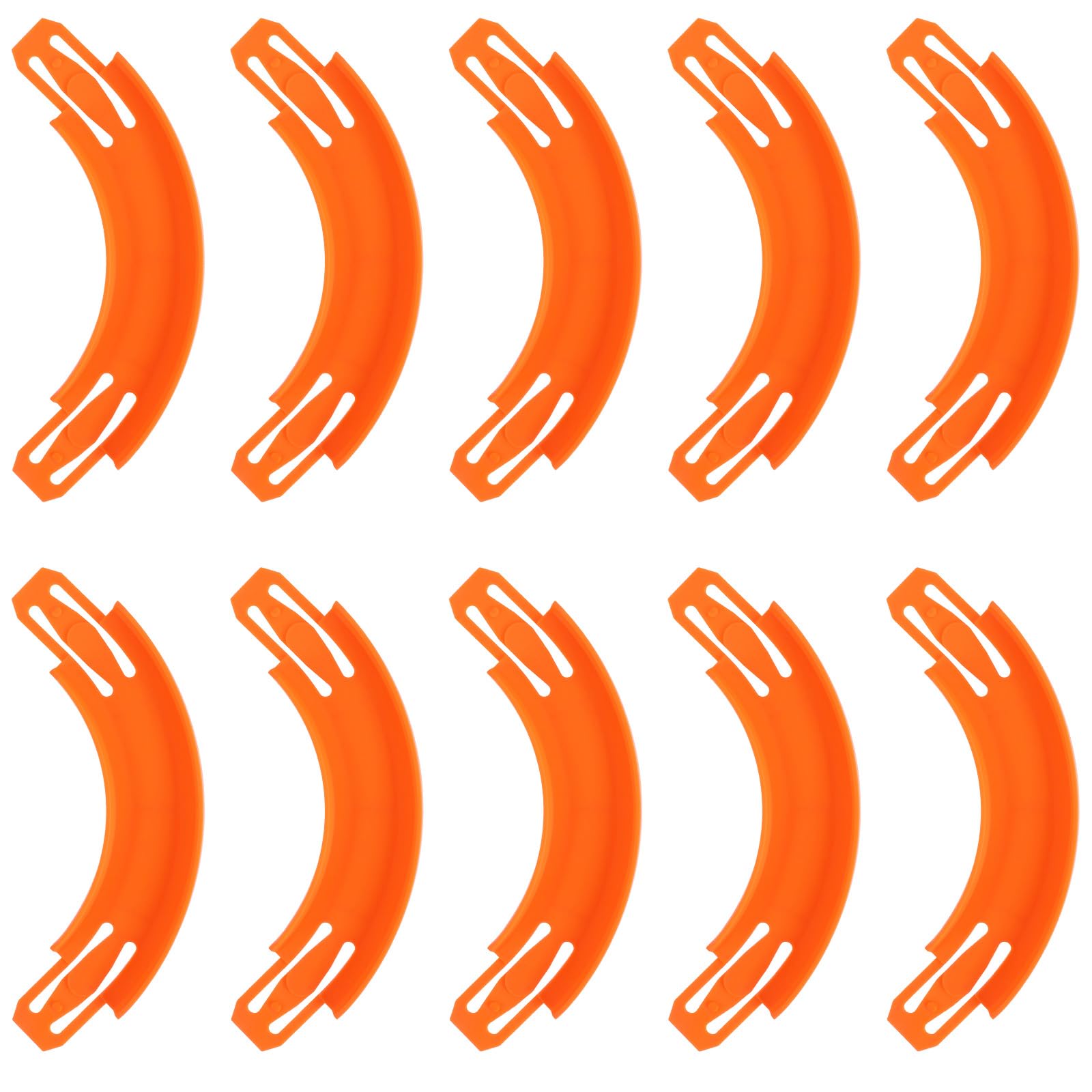 Penitue 10pcs Curved Track Connectors for Hot Wheels, 90 Degree Turn Race Track Corner Pieces Builder for Toy Car Racetrack Builder Components Parts Accessories Compatible with Hotwheels (Orange)