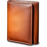 LELEMENT Mens Trifold Leather Wallet | Top Genuine Leather Trifold Wallets for Men and Women | RFID Blocking Leather Wallet | ID Wallet | Thoughtful Gift for Men | Brown Wallet