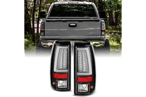 AKKON - For 03-06 Silverado 05-07 Silverado Hybrid Pickup Truck Black Rear V2 LED Tail Lights Brake Lamps Pair