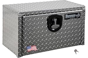 BUYERS PRODUCTS COMPANY Buyers Products 1705150 Diamond Tread Aluminum Underbody Truck Tool Box, 14 x 12 x 24, Made in USA, .100 in. Thick, Corrosion-Resistant, Locking Compression Latch – Secure Storage for Work Trucks
