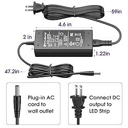 HitLights 24V Power Supply, 2.5A 60W Adapter