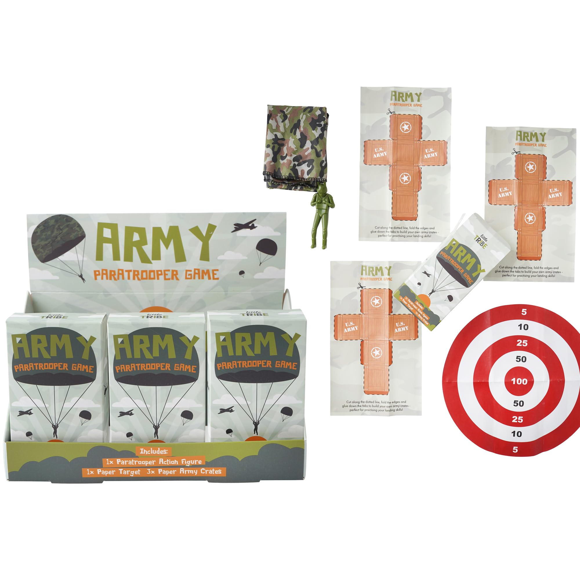 CGB Giftware | Little Tribe Paratrooper and Landing Targets | In Gift Box Novelty Gift | Stocking Filler | GB07704