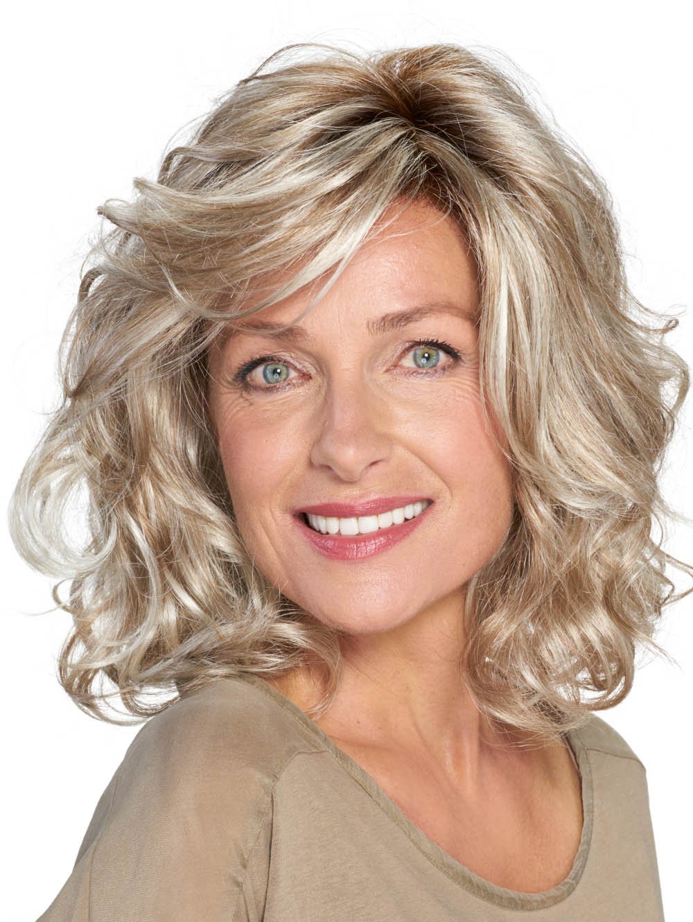 Perücke Lofty Elisa in Perlblond dunkler Ansatz Farbnr 717 mittel 18 32 cm Nacken 17 cm lockig Kunsthaar wie Echthaar Amazon Beauty