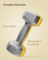 SONGMICS 2 x 1 kg Neoprene Dumbbells Hex Yellow SYL62YL view 6