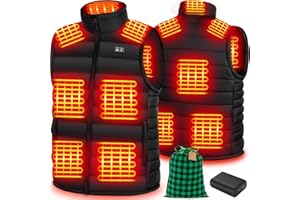 YEYEEYYEE Heated Vest For Men, 10 Heating Zones UPGRADED Warm Rechargeable Heated Vest with Battery Pack Included Unisex S-3XL