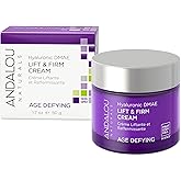 Andalou Naturals Hyaluronic Dmae Lift Firm Skin Cream, Face Moisturizer with Anti Aging Antioxidants, Hydrating, Helps Reduce