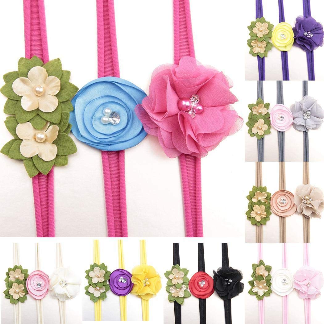 Xixini Casual Outdoor 3 Stück/satz Baby Mädchen Mode Floral Faux Perle Strass Elastische Stirnband Geschenk Haar Mithelfer